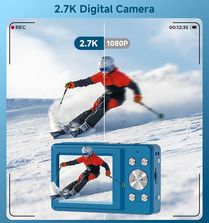 Digital Camera, 56MP Dual Screen Autofocus Vlogging Camera, 16X Zoom Point and - Image 4