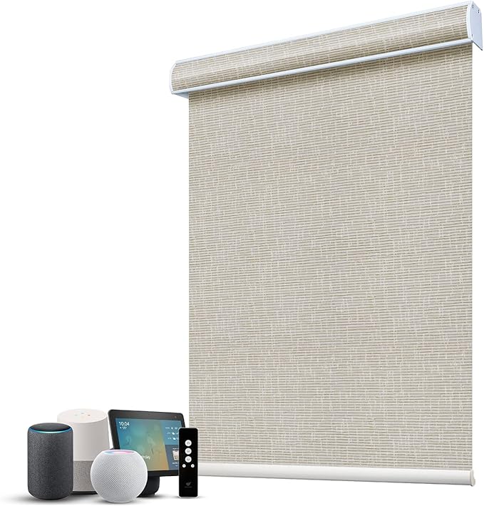 SmartWings Motorized 100% Blackout Shades Blinds, Custom Size, Cordless Window by SmartWings