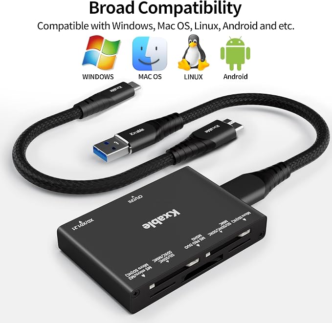 SD Card Reader 7 in 1, Kxable USB 3.0 Memory Card Reader/Writer 5Gbps, - Image 6