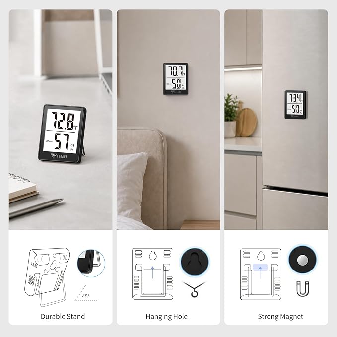 DOQAUS Humidity Meter, 2 Pack Room Thermometer Indoor, Hygrometer - Image 5
