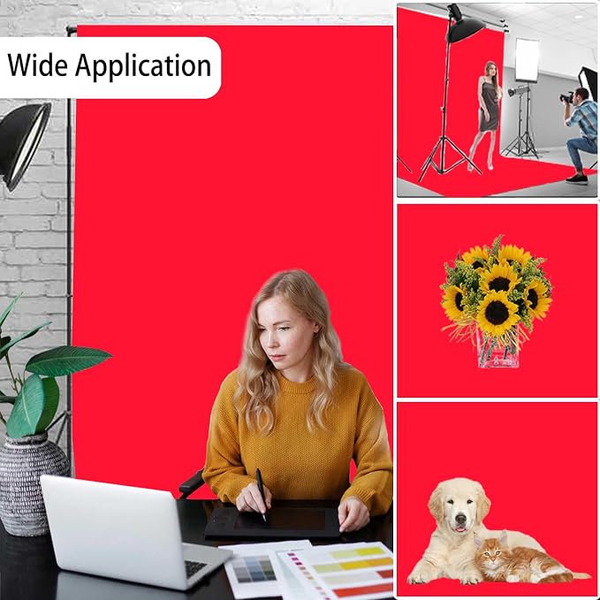 Red Photography Backdrop for Photoshoot, Photo Backdrop Curtain - Image 2