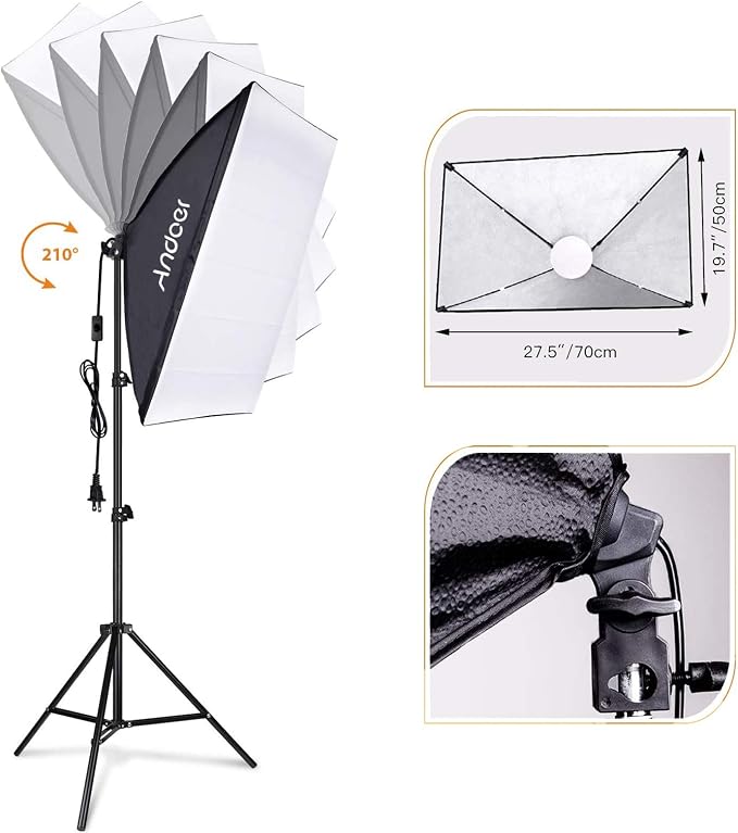 Andoer Softbox Photography Lighting Kit Professional Studio Equipment - Image 2