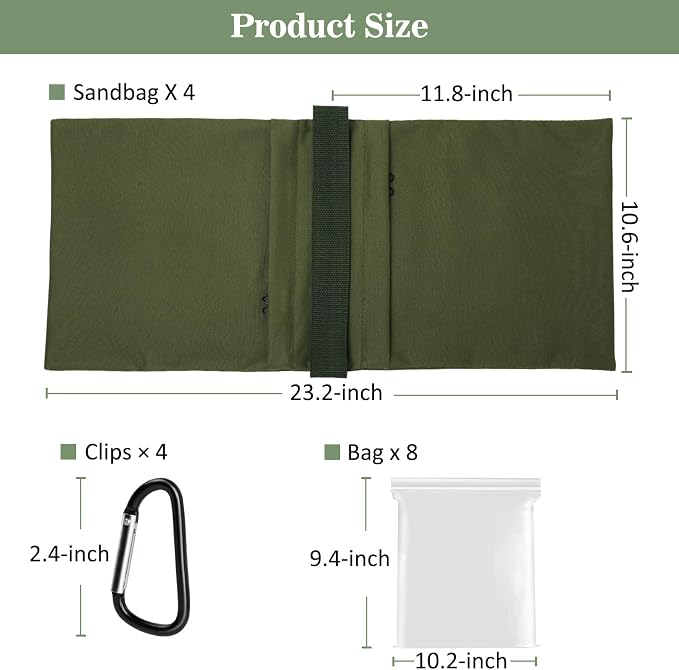 Aimosen 4 Packs Sandbags Military Green Weight Bags - Image 4
