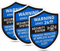 3PCS Security Alarm System Sign by LUHIMO