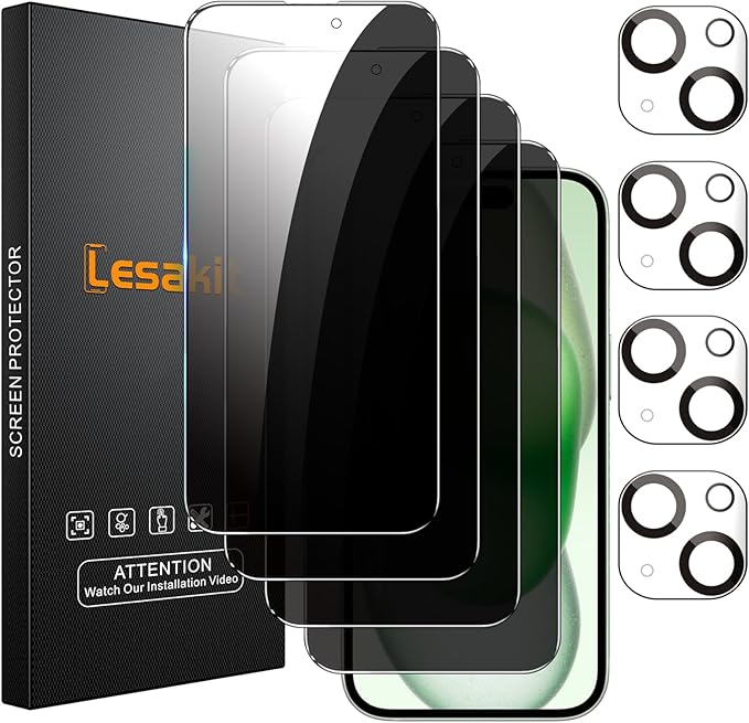 Lesakit 4+4 Pack Privacy Screen Protector by Lesakit
