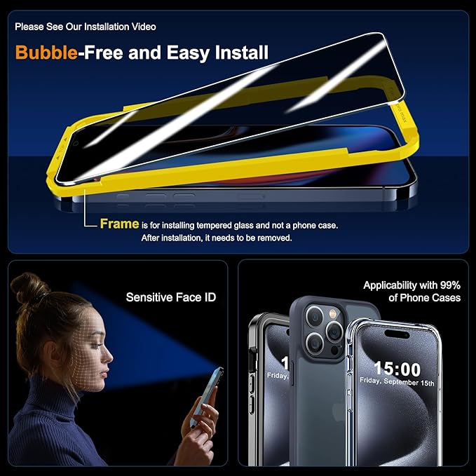 QHOHQ 3 Pack Privacy Screen Protector - Image 6
