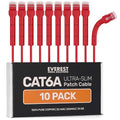 Everest Ultra Slim Cat6a Ethernet Patch Cables 6ft Red by EverestMediaSolutions