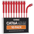 Everest Ultra Slim Cat6a Ethernet Patch Cables 5ft Red by EverestMediaSolutions