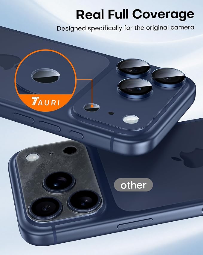 TAURI 2 Pack for iPhone 17 Pro Camera Lens Protector, Full Coverage - Image 6