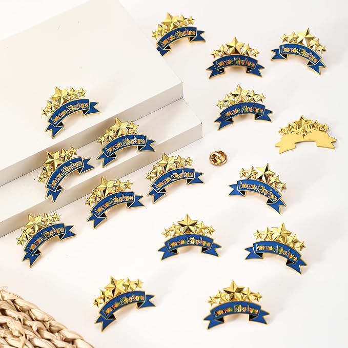 Huquary 50 Pcs Perfect Awesome Attendance Awards Awesome Attendance Star Lapel - Image 4