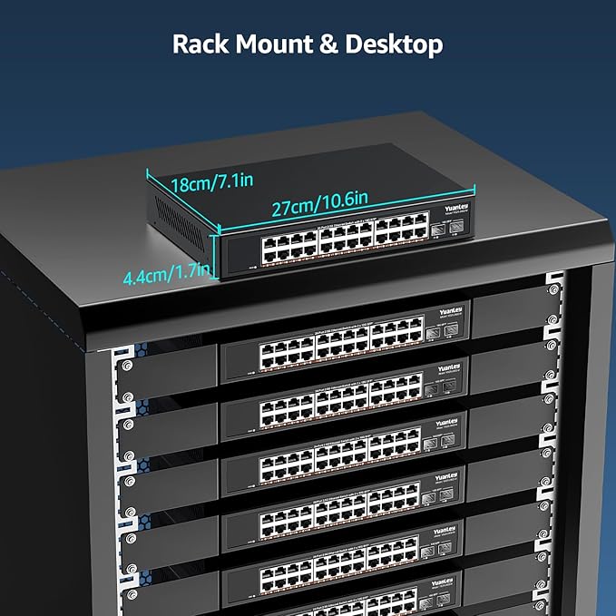 24 Port 2.5G Umanaged Ethernet Switch, 24 x 2.5Gb Base-T Ports, 2 x 10G SFP+ - Image 6