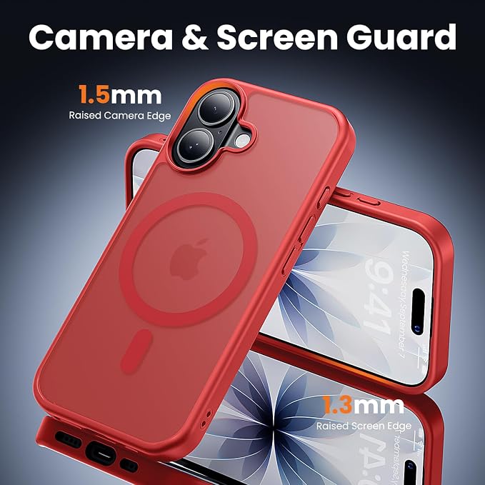 toushion 3 in 1 for iPhone 17 Case Matte Red, Fits MagSafe, Screen Protector*1 - Image 5