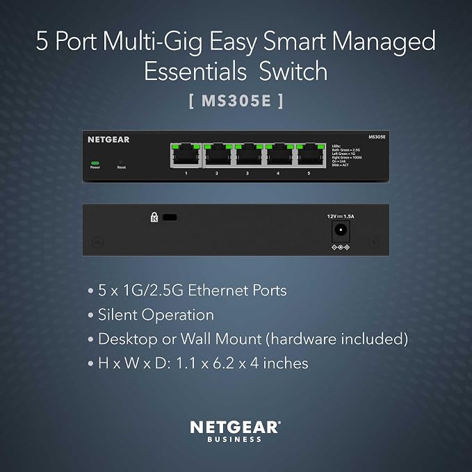 NETGEAR 5-Port 2.5G Multi-Gigabit Ethernet Easy Smart Managed Essentials - Image 2