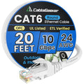 Cat 6 Ethernet Cable 20 ft, Indoor&Outdoor, High Speed 10Gbps 24AWG Pure Copper by CableGeeker