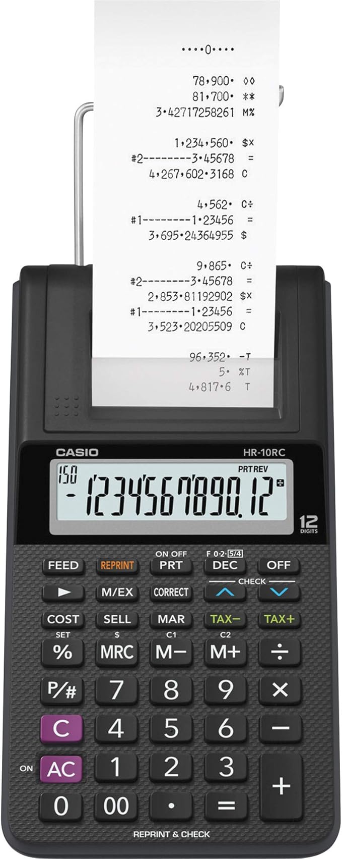 Casio HR-10RC Mini Desktop Printing Calculator | Portable | 12-Digit Display | - Image 2