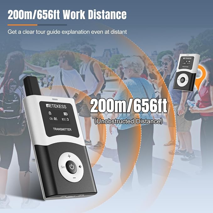 Retekess T130U Audio Tour Guide System, Tour Guide Headsets - Image 5