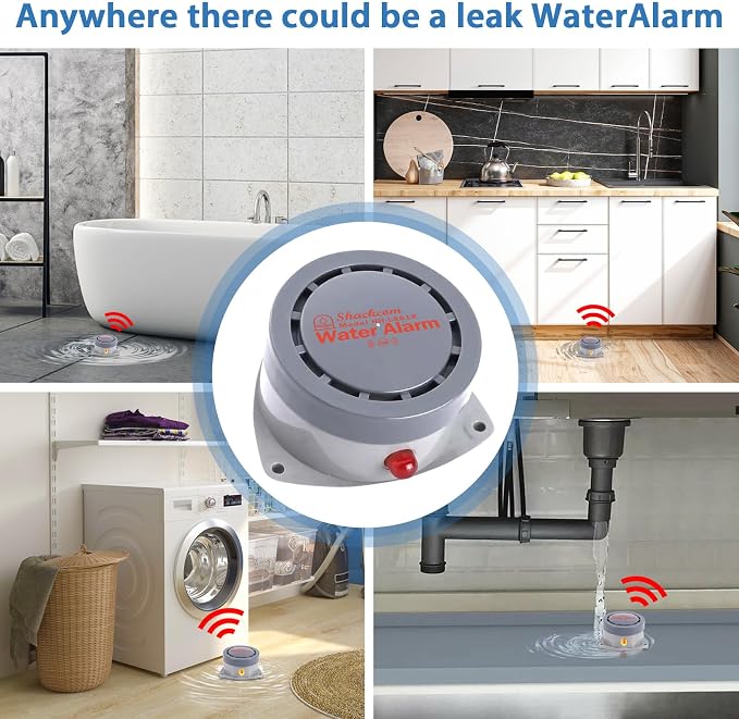 Water Leak Detector 3 Pack, Shackcom Water Alarm 110DB, Waterproof & - Image 5