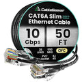 CableGeeker CAT6A Slim Ethernet Cable 50FT, 10Gbps 550MHz High Speed Network by CableGeeker