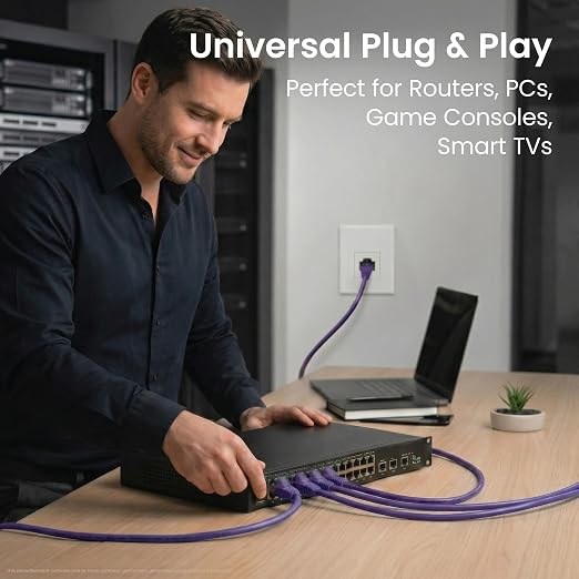 GEARit Cat 6 Ethernet Patch Cable 1 ft Purple Cat6 Patch Cables 1ft - Image 8