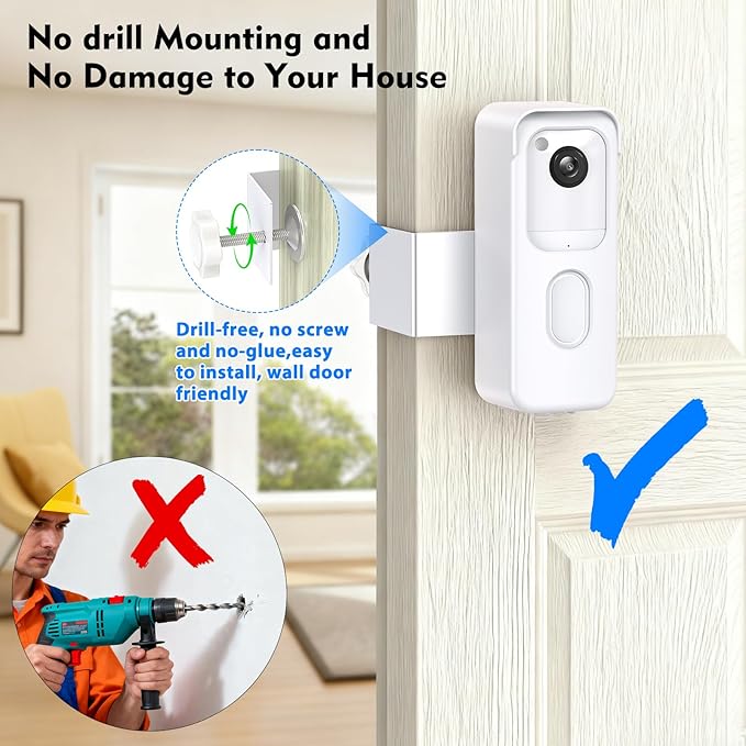 Blink Doorbell Mount, No-Drilling Anti-Theft Doorbell Mount - Image 4