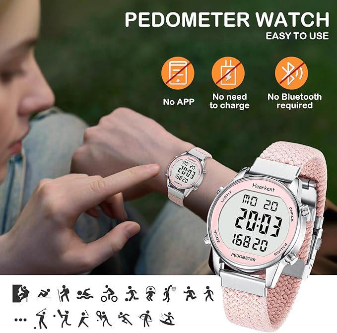 Hearkent Pedometer Watch for Walking Steps and Miles-Men&Women-Step Counter for - Image 5