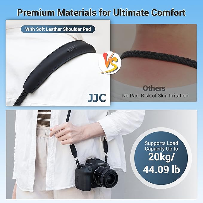 JJC 115cm Braided Rope Camera Strap, Soft Neck Shoulder Strap - Image 6