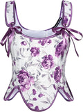SCARLET DARKNESS Bustier Tops for Women Renaissance Floral Lace Up Bodyshaper by SCARLETDARKNESS