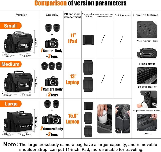 Cwatcun Camera Sling Bag, Waterproof Multifunction Photography Tactica Camera - Image 2