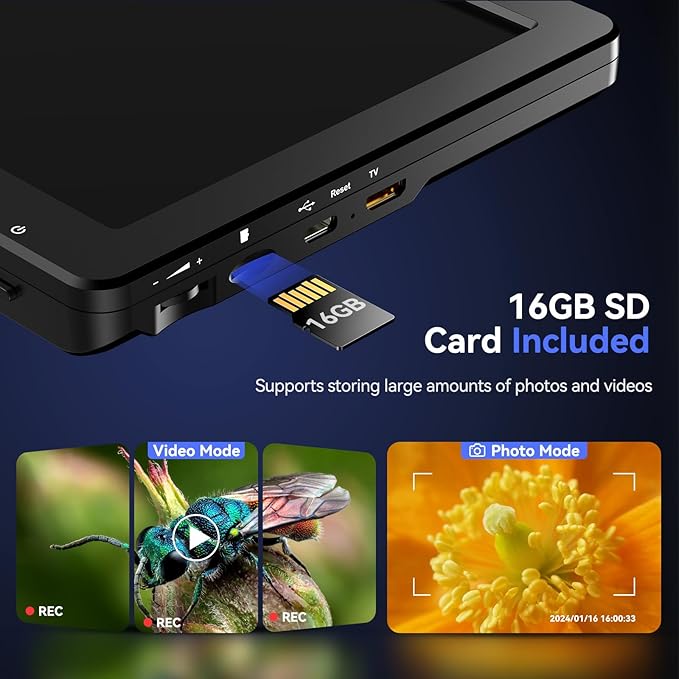 TOMLOV DM9 Max Digital Microscope: 20MP 10.1" 1500X HD IPS Coin Microscope - Image 4