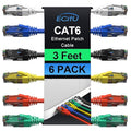 Cat6 Patch Cables 3 Feet, Cat 6 Ethernet Cable, 24AWG CCA Cord, UTP Network by ECJTU-US