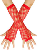Seeksmile Women's Girls 80's Theme Party Emo Fingerless Arm Fishnet Gloves by Seeksmile