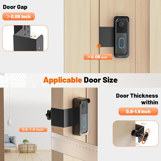 Blink Doorbell Mount, 2nd Gen Anti-Theft Blink Doorbell Camera Mount No Drilling - Image 3