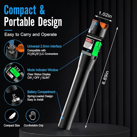 Fiber Optic Visual Fault Locator Kit, VFL Pen Compatible - Image 6