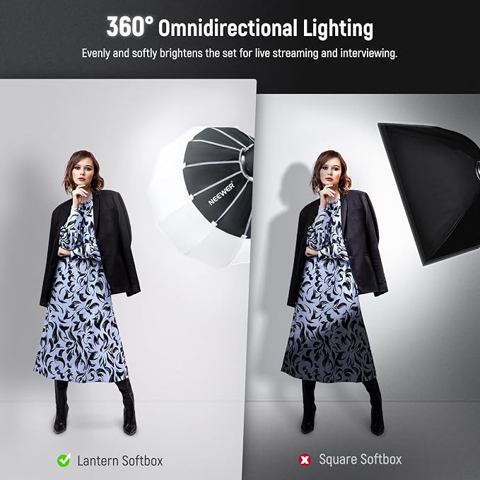 NEEWER 35"/90cm Lantern Softbox One Step Quick Release, 360° Light Diffuser - Image 3