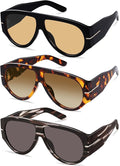 Oversized Retro Aviator Sunglasses by ymrfw