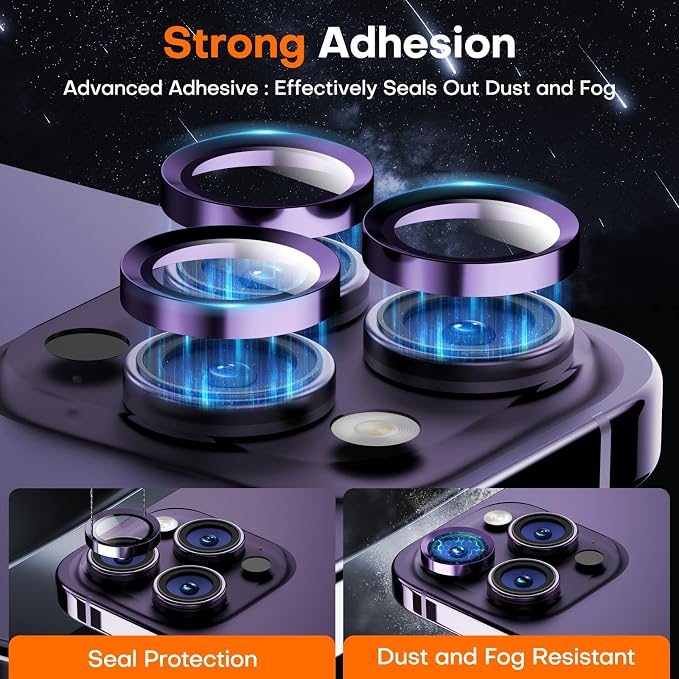 for iPhone 14 Pro/14 Pro Max Camera Lens Protector, Tempered Glass Screen - Image 3