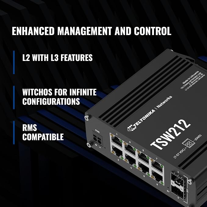 Teltonika TSW212 Industrial Managed Ethernet Switch - Image 3