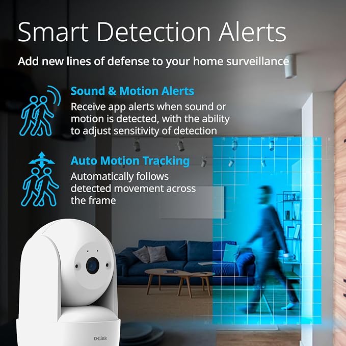 D-Link Indoor Pan & Tilt Wi-Fi Camera w/ 360 Degree View, Full 2K 1296p - Image 9