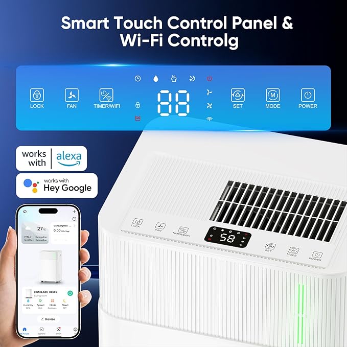 HUMILABS 50 Pints Dehumidifier for Home, 4500 Sq. Ft Dehumidifier for Basement - Image 3