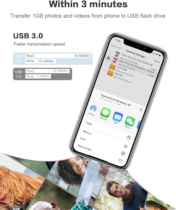 512GB Photo Stick for Phone, Qainerly USB Flash Drive for Phone All Models - Image 7