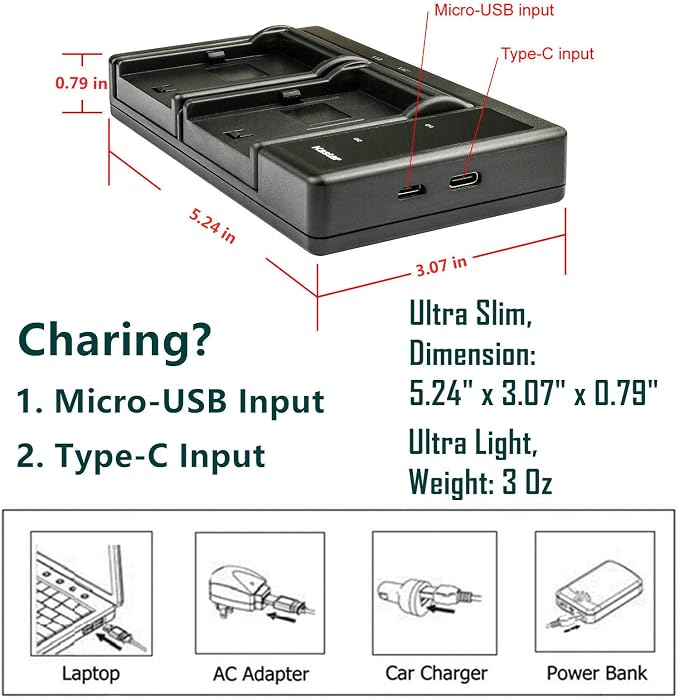 Kastar 2-Pack Battery and LTD2 USB Charger Replacement - Image 4