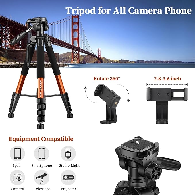 JOILCAN Tripod Camera Tripods, Heavy Duty Tall Cameras Tripod Stand, - Image 4