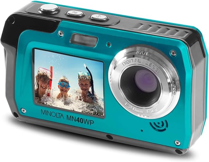 Minolta MN40WP 48MP Waterproof Digital Camera – Dual LCD Screens, 2.7K QHD Video by Minolta