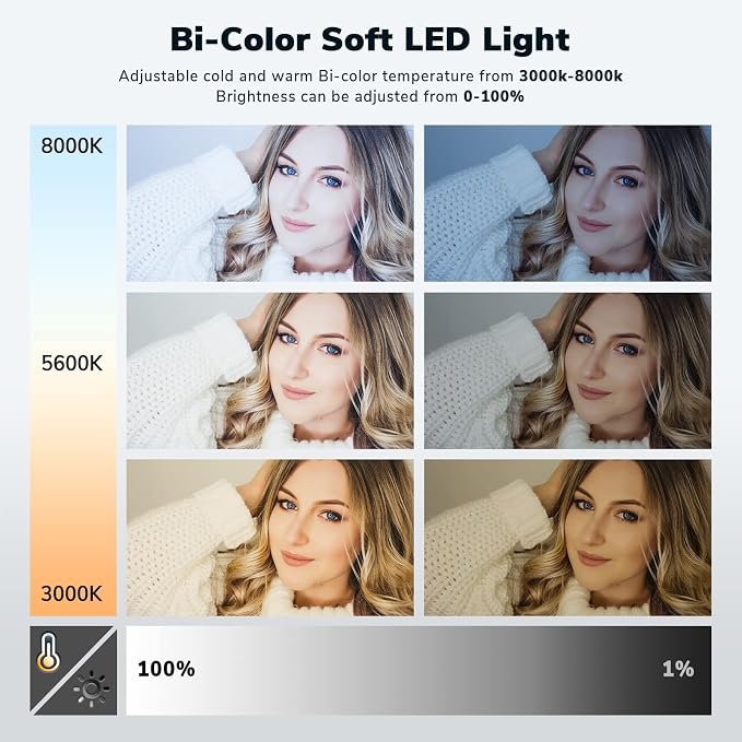 D50 LED Video Light Panel Lights 15.4", 2 Packs 45W 3000K-8000K Bi-Color - Image 2