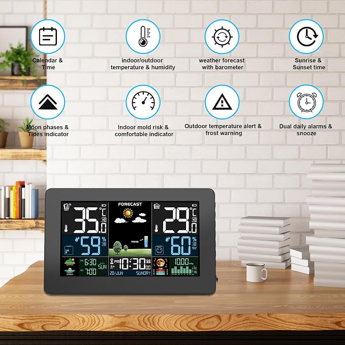 Weather Station Wireless Indoor Outdoor, Thermometer Wireless - Image 3