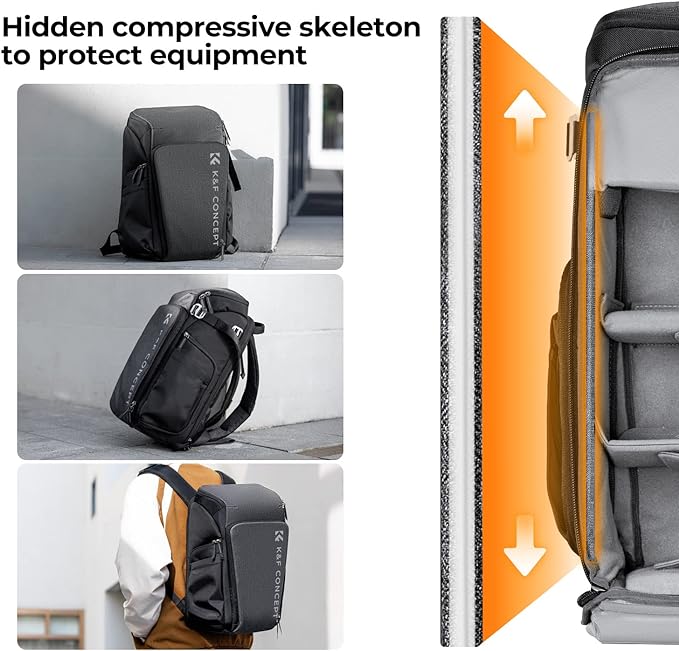 K&F CONCEPT Professional Camera Backpack, Large Photography Backpack Expandable - Image 5