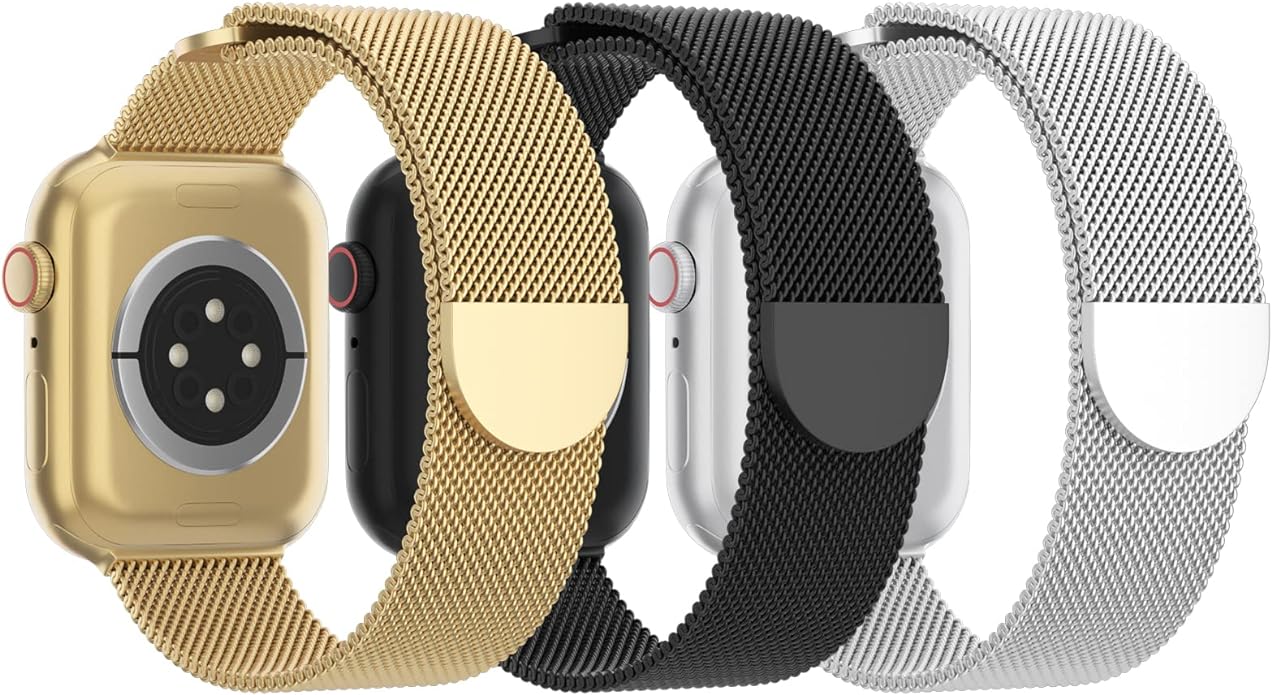 3 Pack Mesh Metal Band Compatible by Steezrd