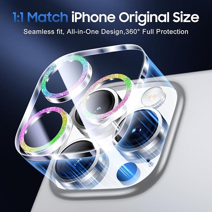 UniqueMe for 3 Pack iPhone 16 Pro/iPhone 16 Pro Max Camera Lens Protector - Image 5