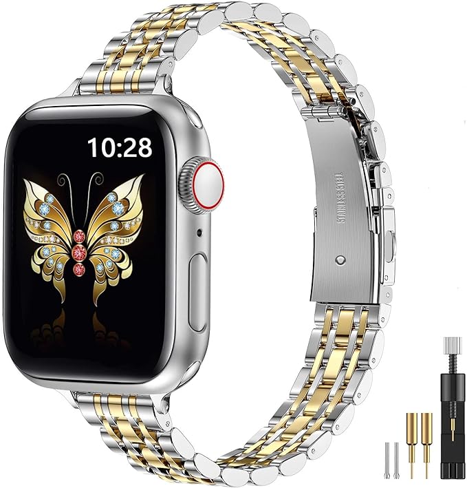 MioHHR Slim Metal Band Compatible by ProfessionalStainlessSteelWatchBandCase