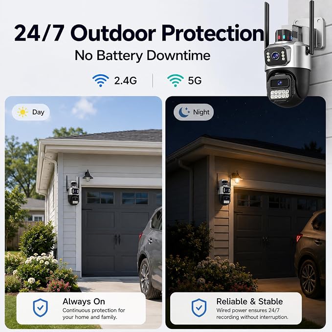 Outdoor Camera, Dual Lens PTZ 6MP Security Camera Outdoor, 6X Digital Zoom - Image 6